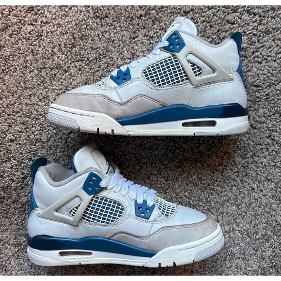 Nike Air Jordan 4 Retro 2024 Military Blue Size 4.5 Youth (Size 6 Women's) - Picture 2 of 7